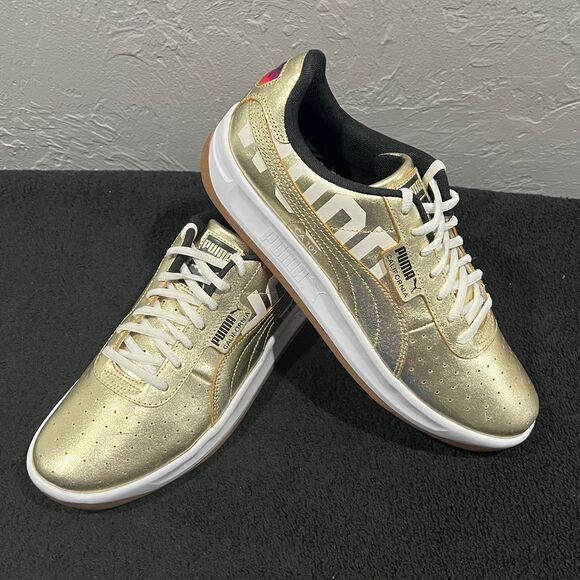 🔥🔥 PUMA California Hollywood CA 101 Metallic Gold Gum Bottom Men's 10 - PERFEC - Picture 2 of 15